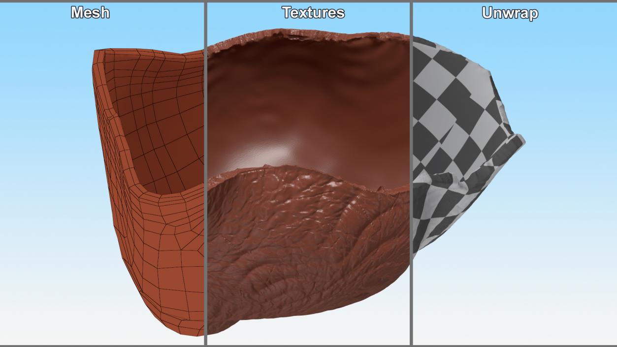 3D model Piece of Chocolate Bunnys Back