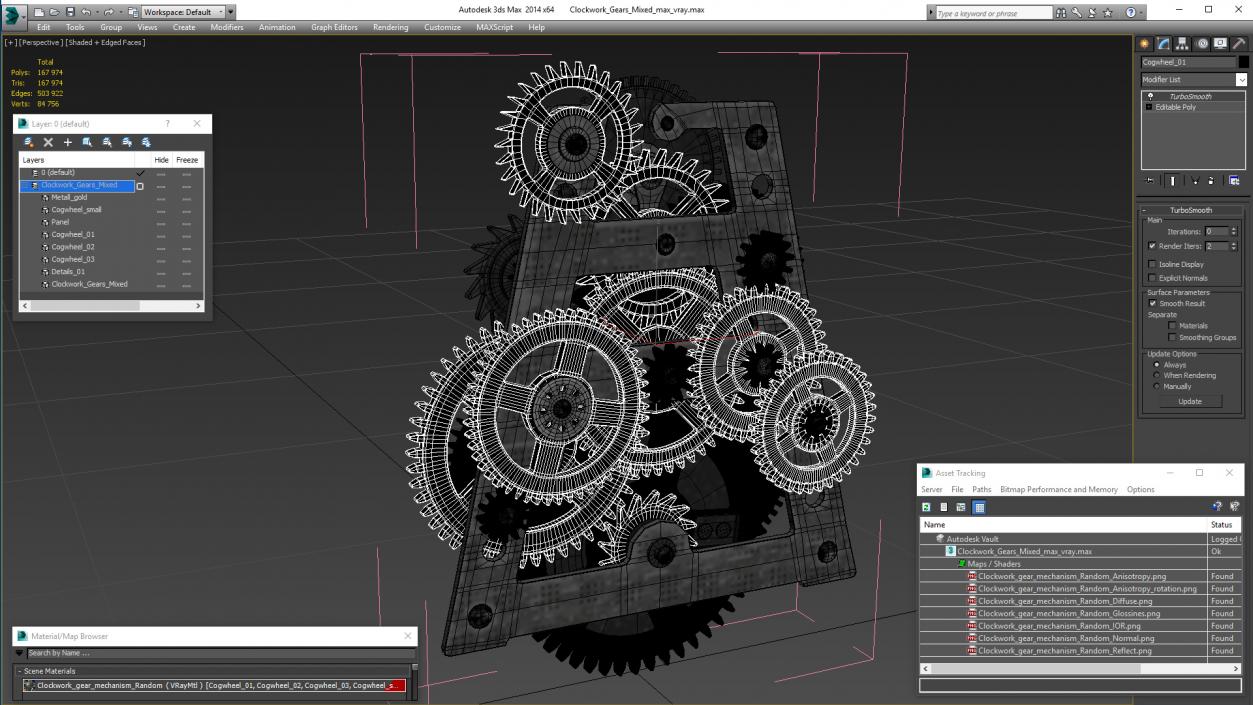 3D Clockwork Gears Mixed