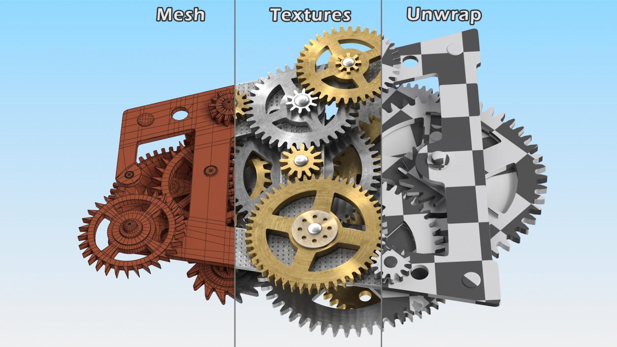 3D Clockwork Gears Mixed