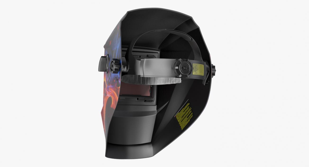 3D Welding Helmet with Flame Decal