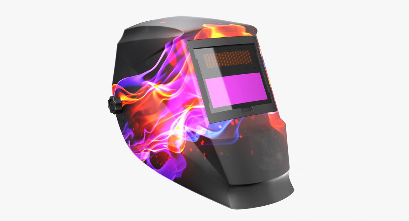 3D Welding Helmet with Flame Decal