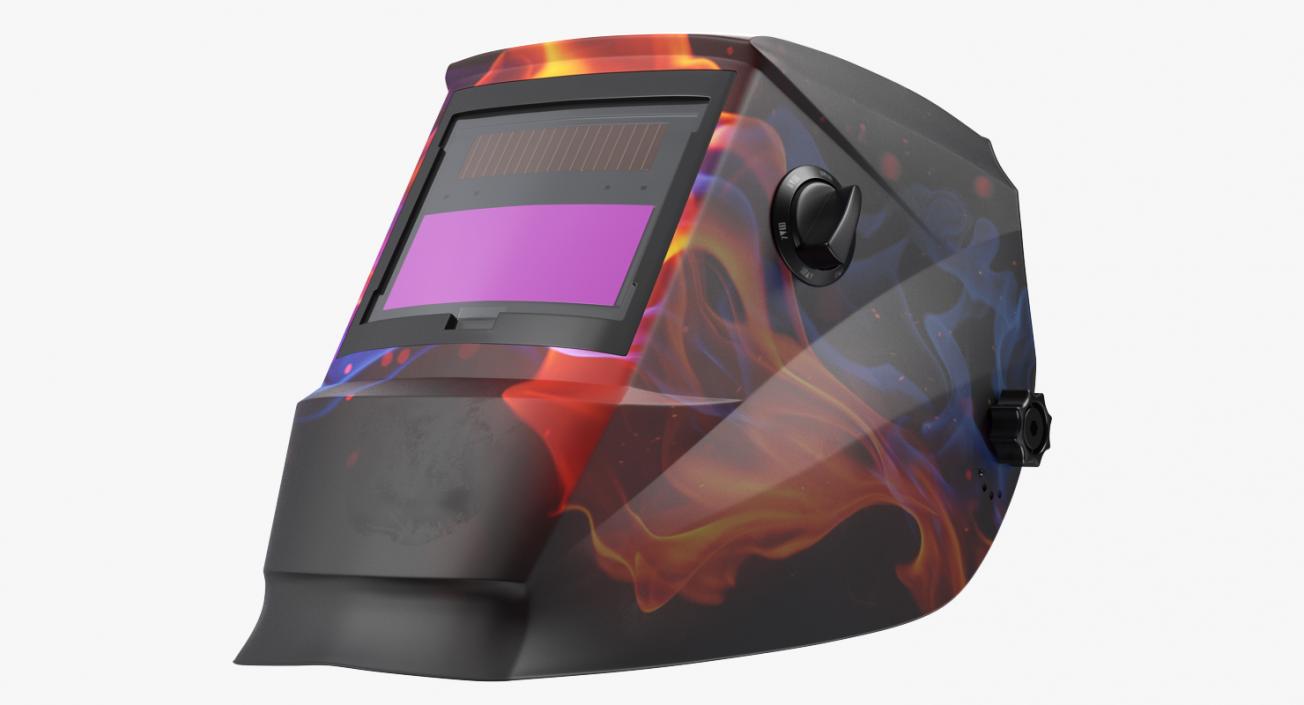 3D Welding Helmet with Flame Decal