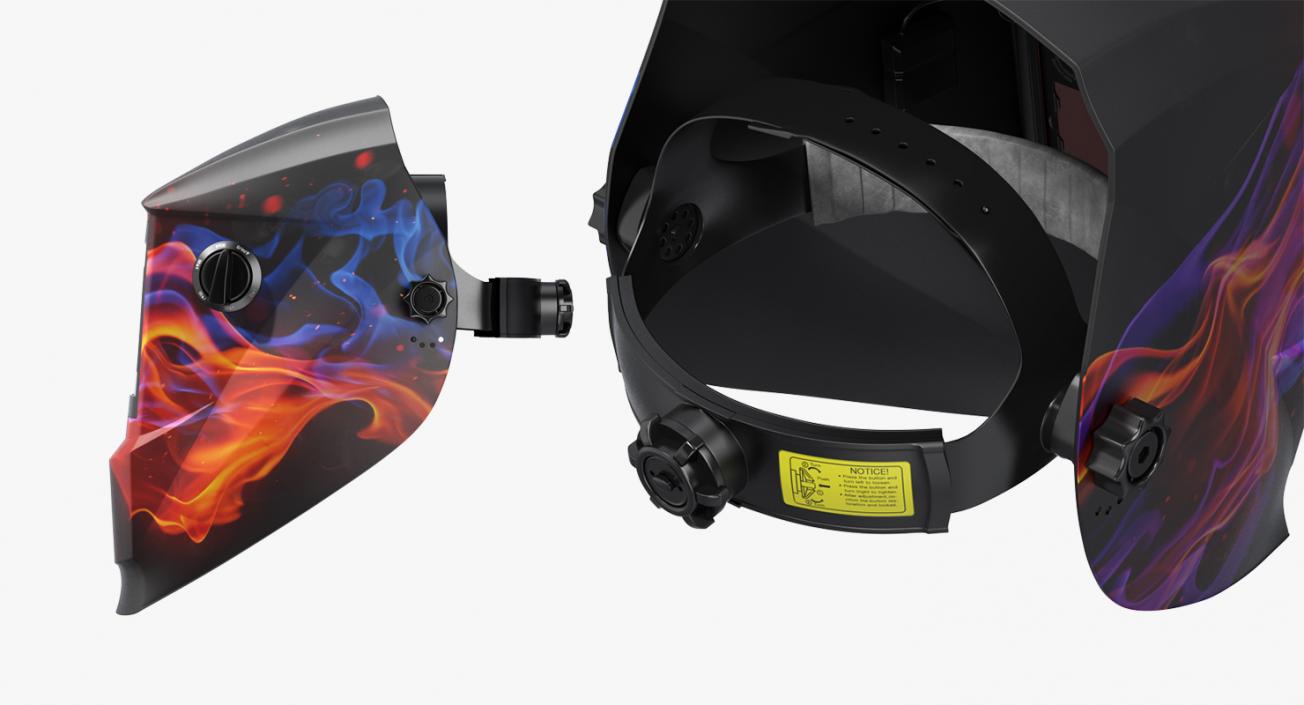 3D Welding Helmet with Flame Decal