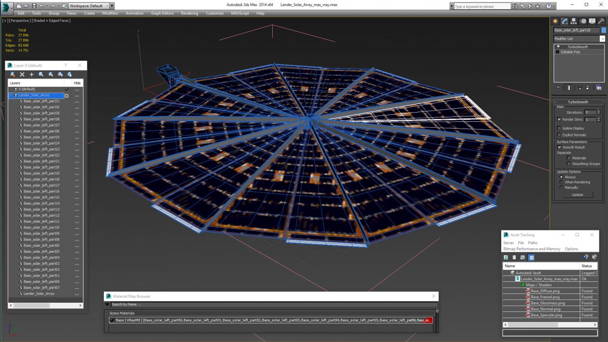 3D Lander Solar Array model