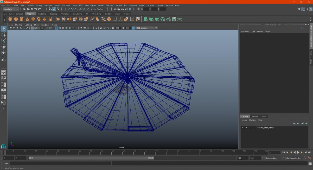 3D Lander Solar Array model