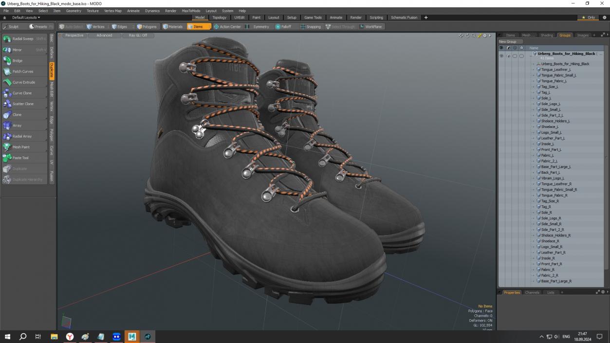 Urberg Boots for Hiking Black 3D model