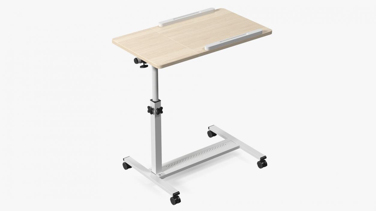 Overbed Laptop Desk with Wheels and Laminated Top 3D model