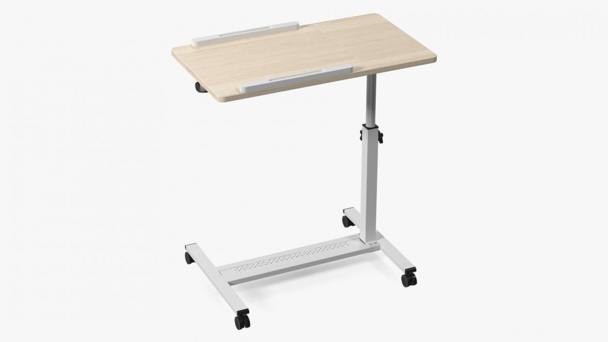 Overbed Laptop Desk with Wheels and Laminated Top 3D model