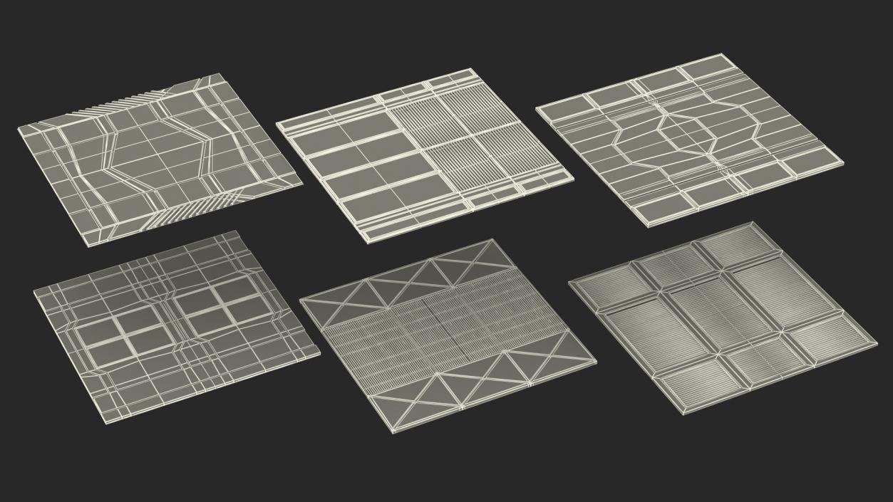 Futuristic Floor Panels Set 3D