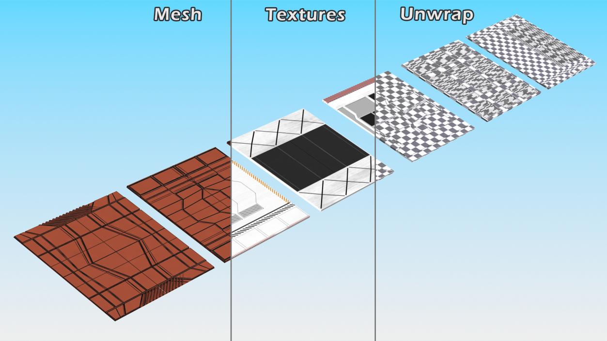 Futuristic Floor Panels Set 3D