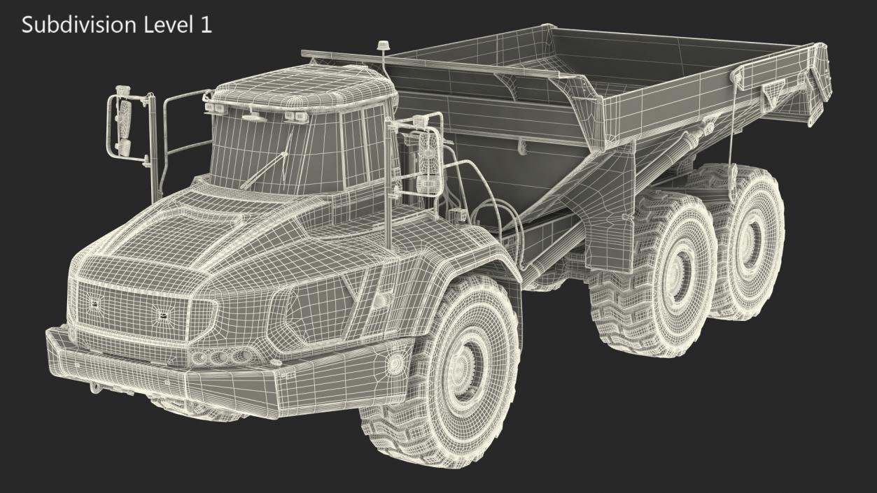 3D Articulated Dump Truck Dirty model