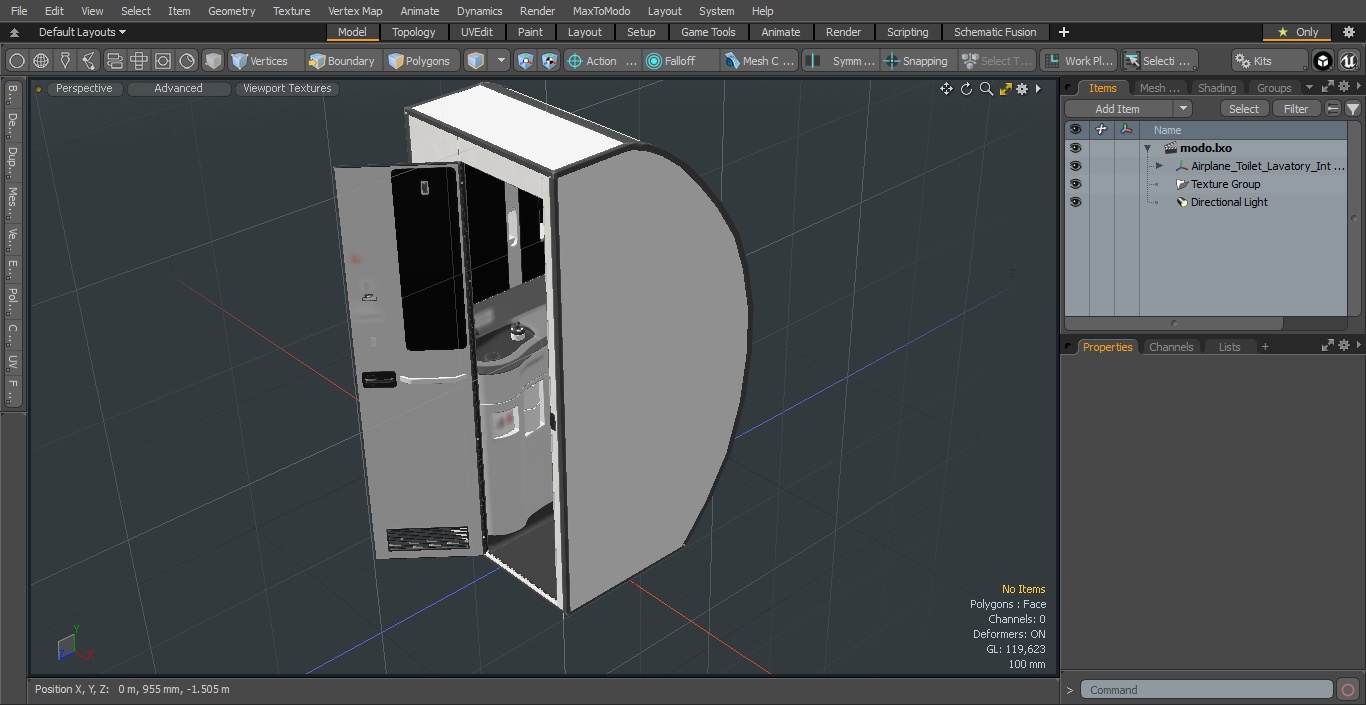 3D Airplane Toilet Lavatory Interior model