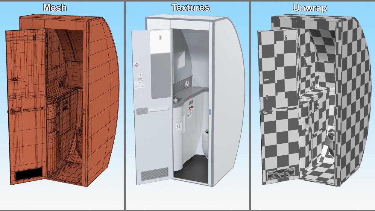 3D Airplane Toilet Lavatory Interior model