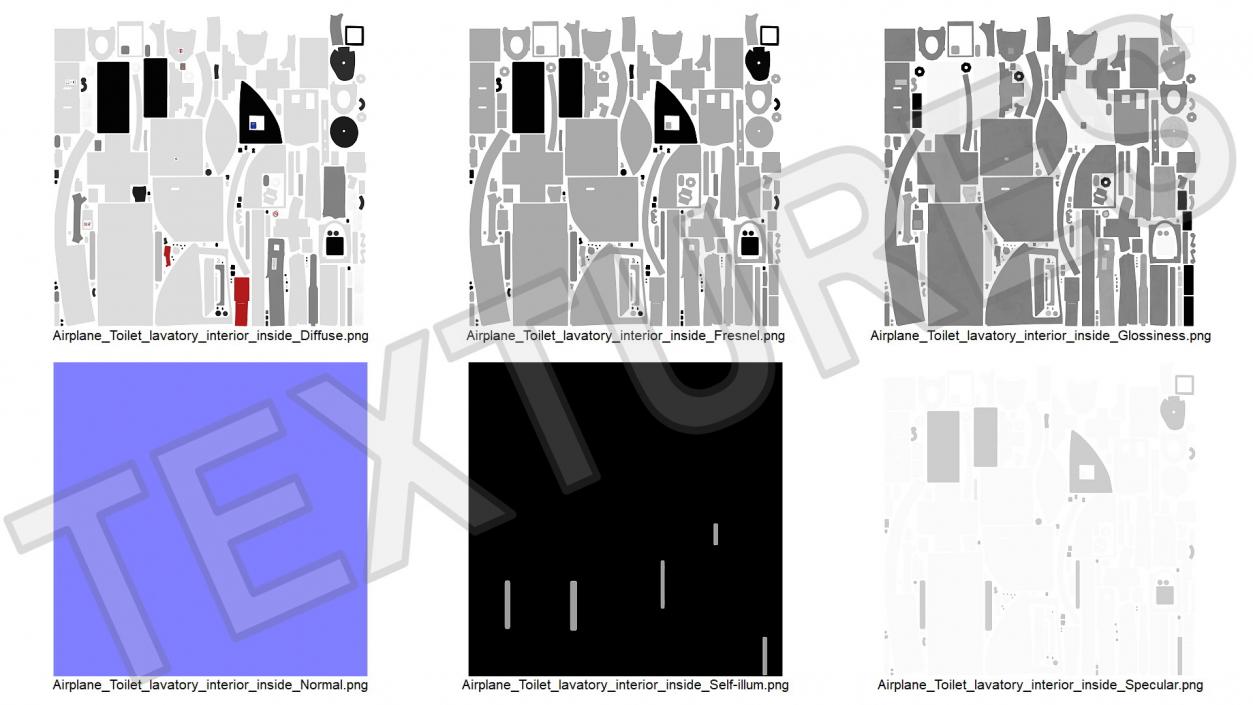 3D Airplane Toilet Lavatory Interior model