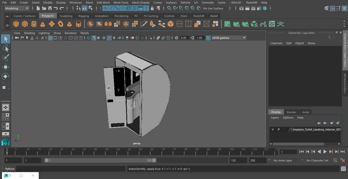 3D Airplane Toilet Lavatory Interior model