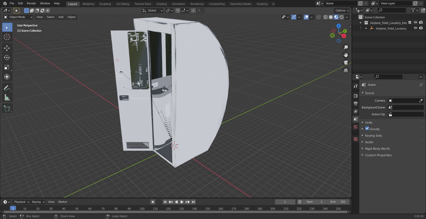 3D Airplane Toilet Lavatory Interior model