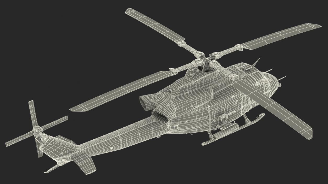 3D Military Medium Utility Helicopter Exterior Only model