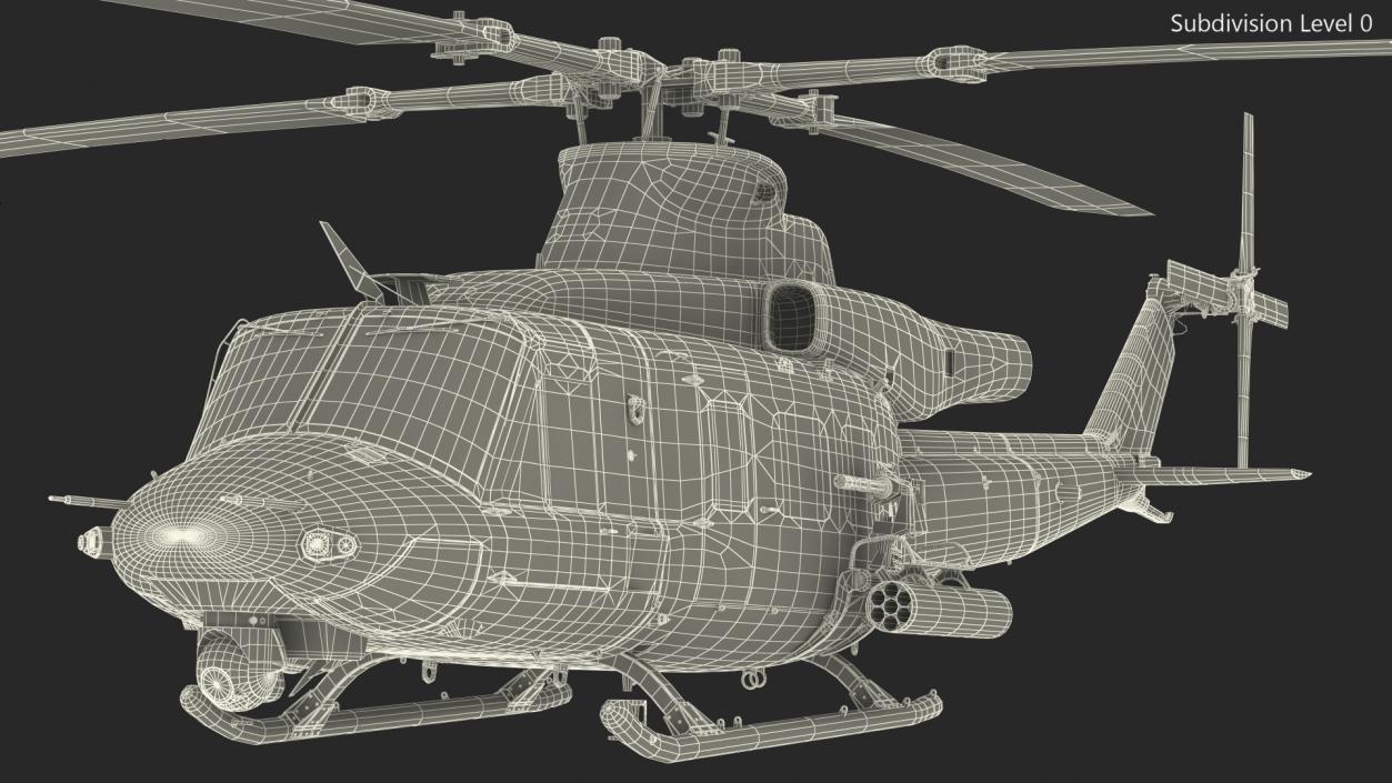 3D Military Medium Utility Helicopter Exterior Only model