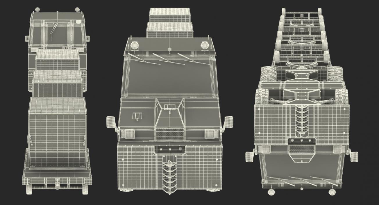 Airport Tug Hallam HE50 and Luggage Rigged 3D