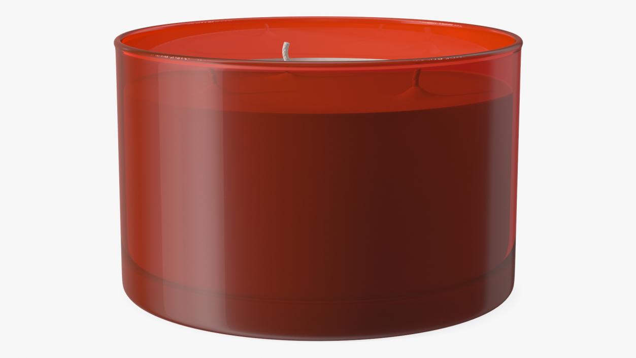 3D Scented Candle Red with 3 Wicks 2 model