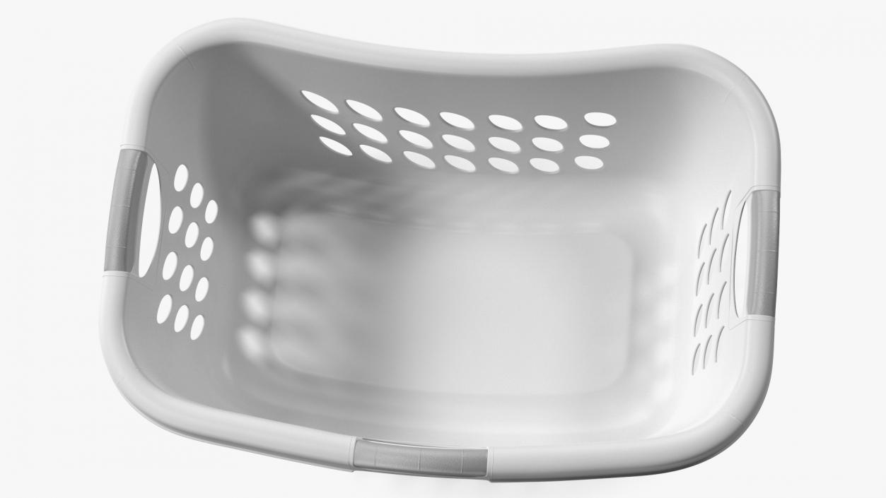 Plastic Laundry Basket Large White 3D model