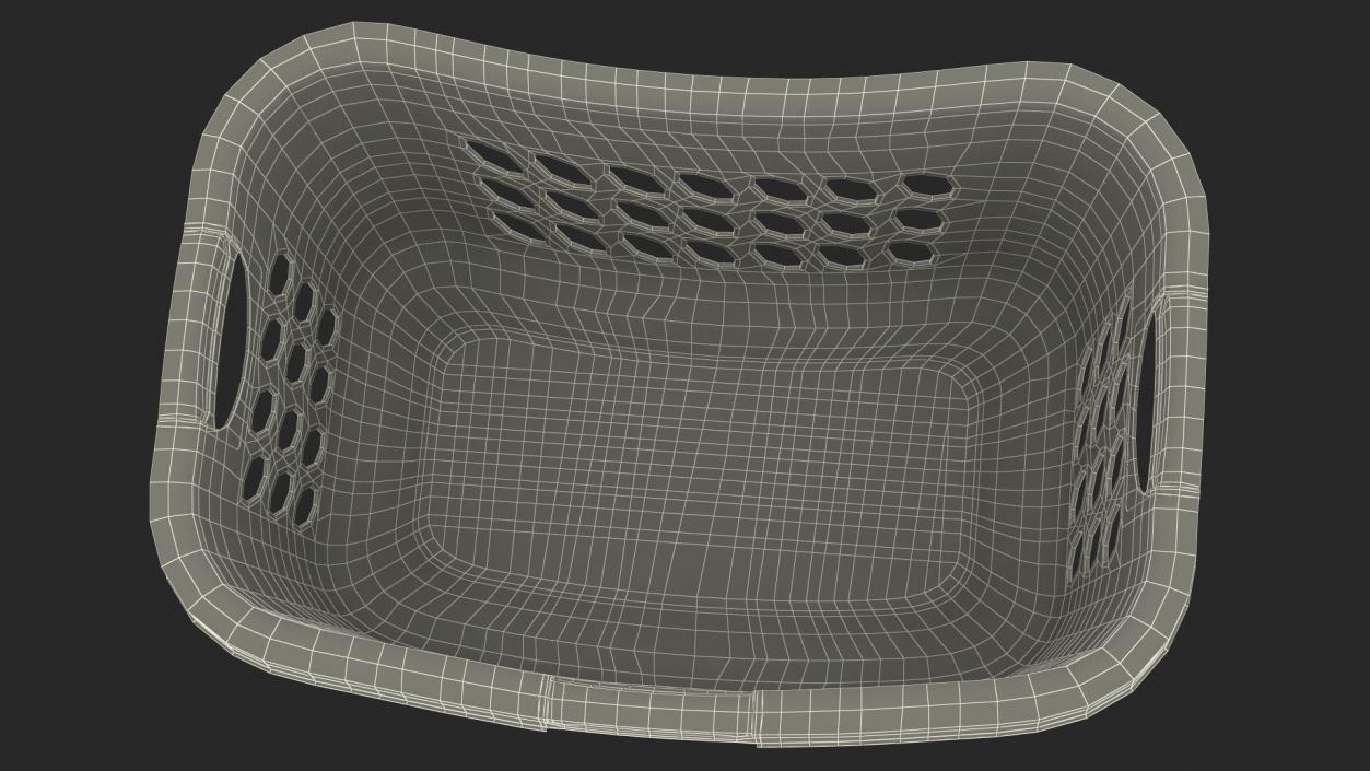 Plastic Laundry Basket Large White 3D model