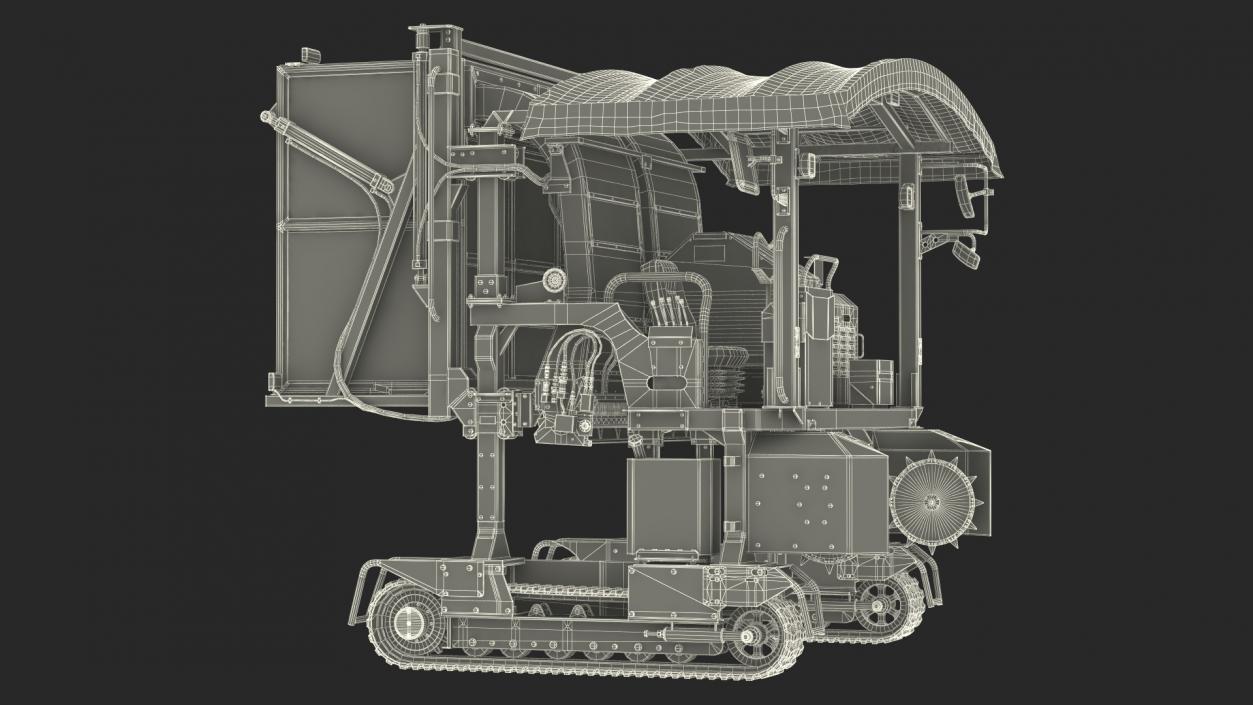 3D Self Propelled Tea Harvester Ochiai OHC-W Rigged model