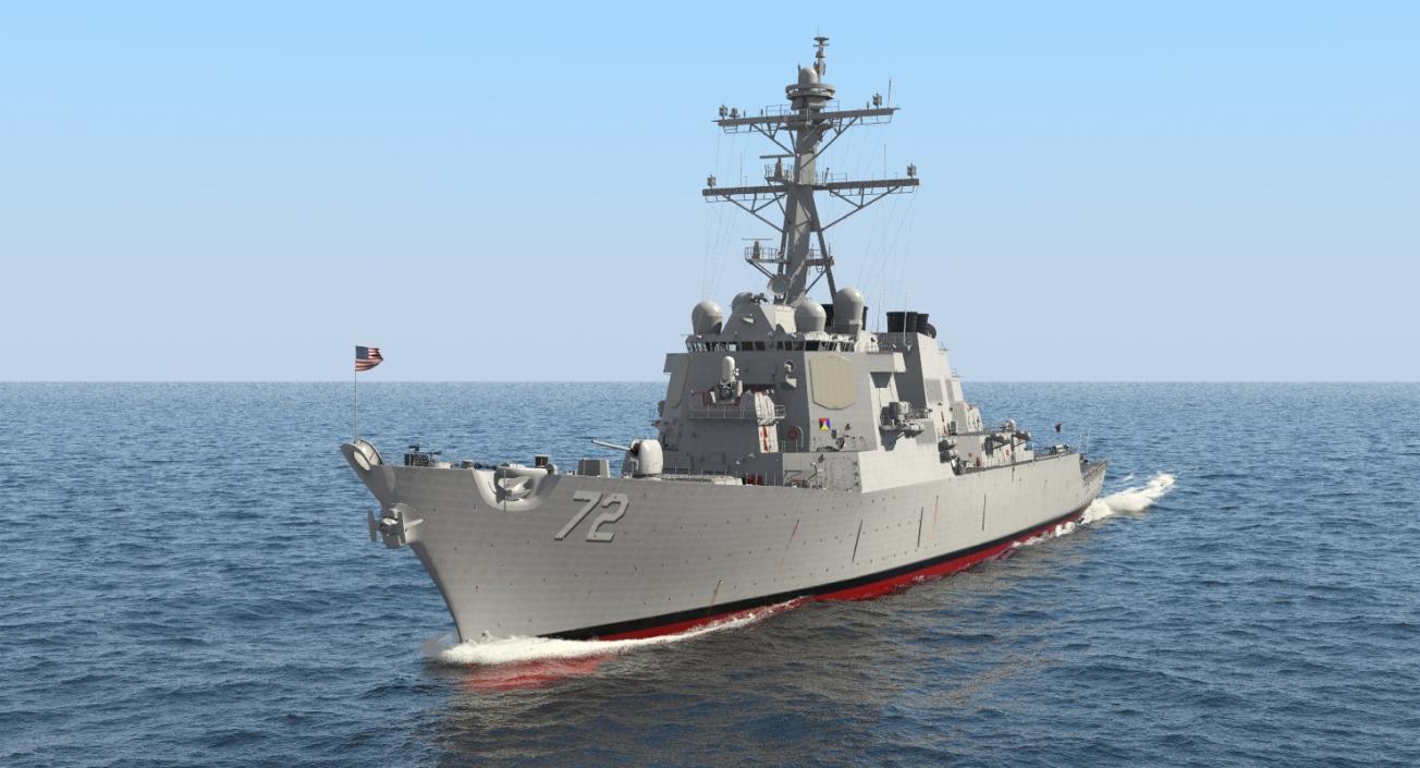 3D Arleigh Burke Destroyer Mahan DDG-72 Rigged model