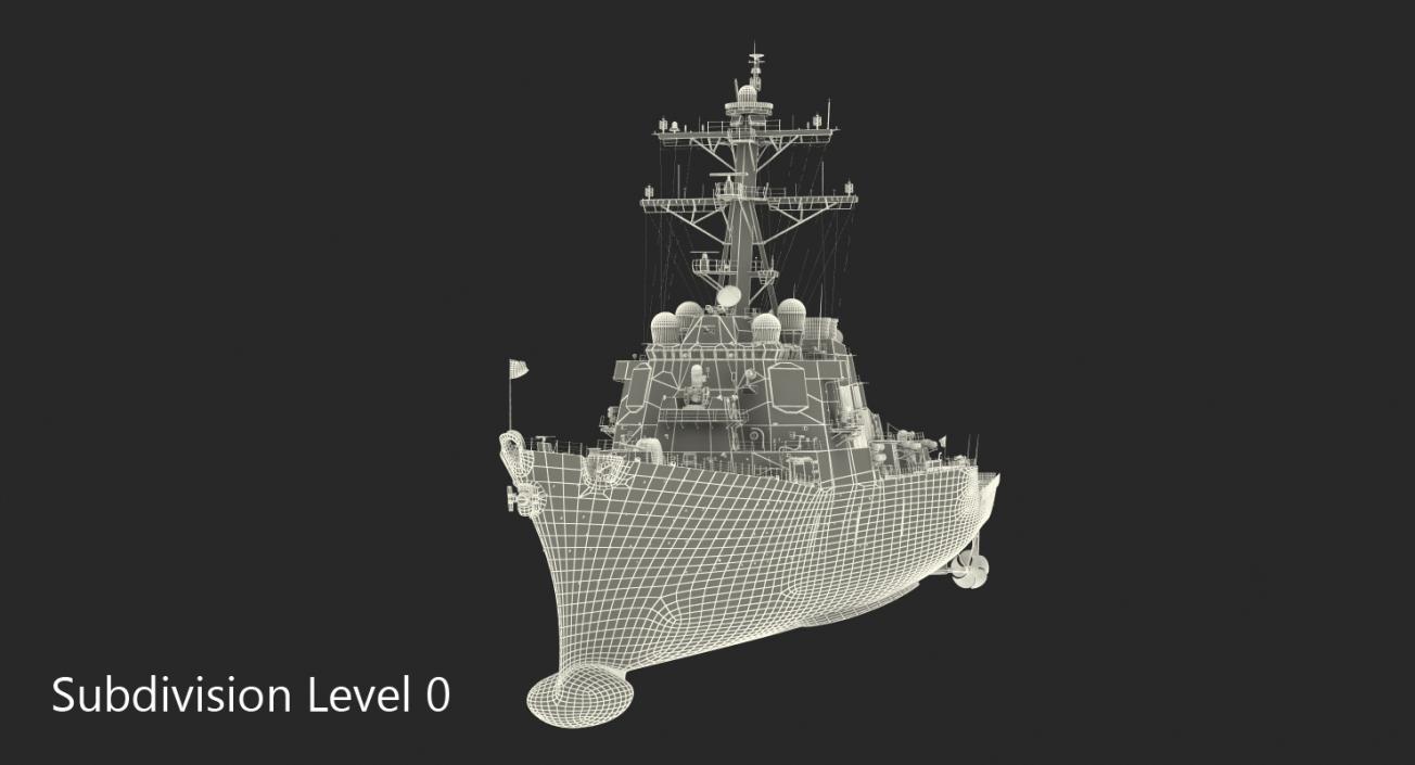 3D Arleigh Burke Destroyer Mahan DDG-72 Rigged model