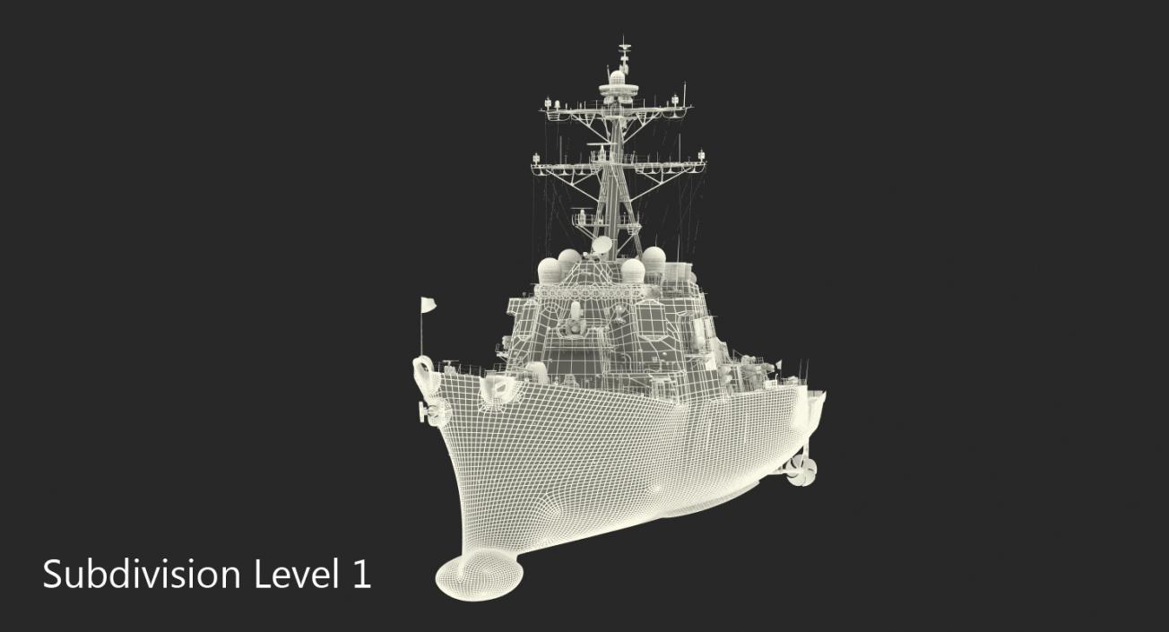 3D Arleigh Burke Destroyer Mahan DDG-72 Rigged model