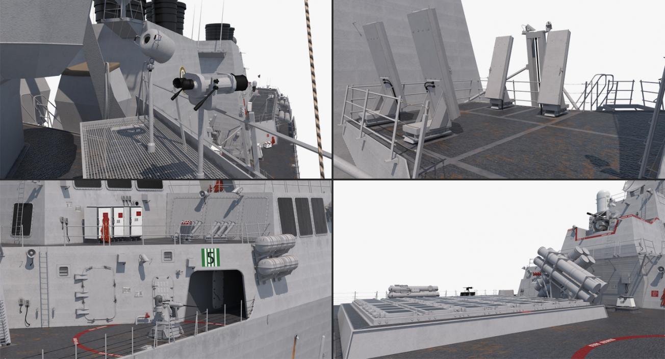 3D Arleigh Burke Destroyer Mahan DDG-72 Rigged model