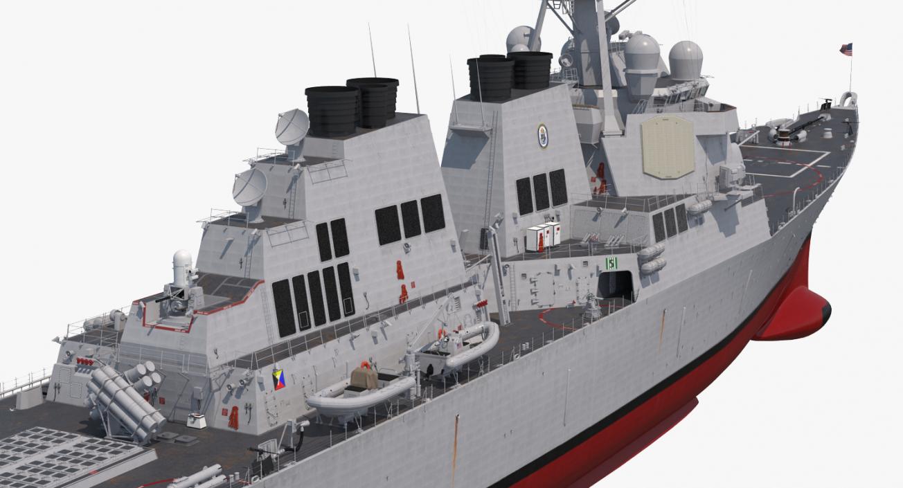 3D Arleigh Burke Destroyer Mahan DDG-72 Rigged model