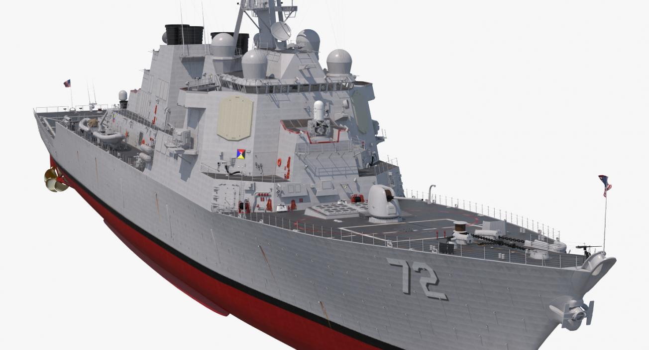 3D Arleigh Burke Destroyer Mahan DDG-72 Rigged model