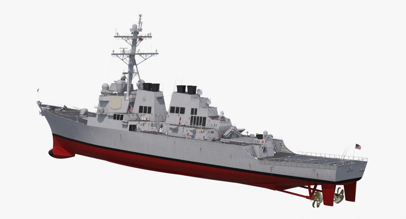 3D Arleigh Burke Destroyer Mahan DDG-72 Rigged model