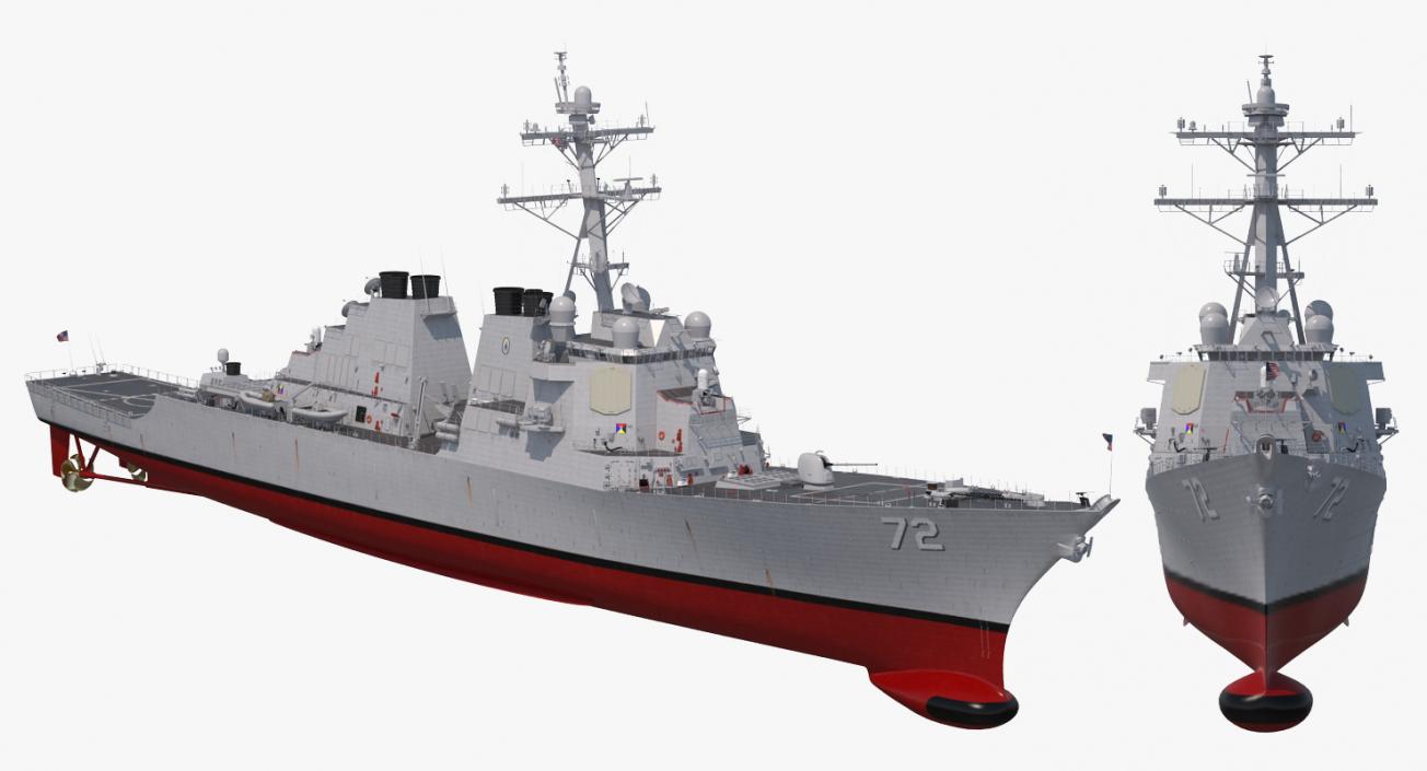 3D Arleigh Burke Destroyer Mahan DDG-72 Rigged model