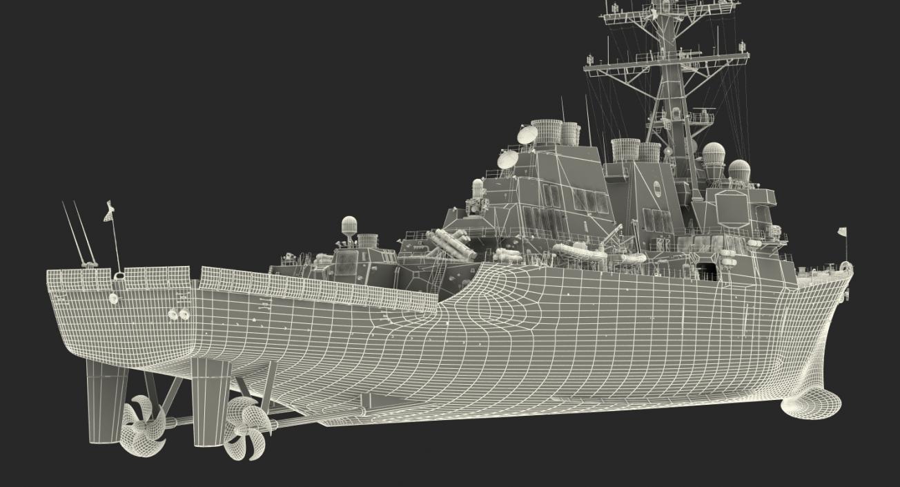 3D Arleigh Burke Destroyer Mahan DDG-72 Rigged model