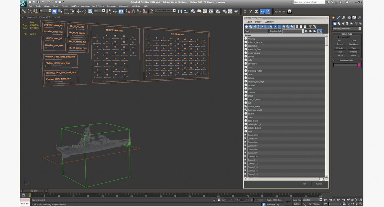 3D Arleigh Burke Destroyer Mahan DDG-72 Rigged model