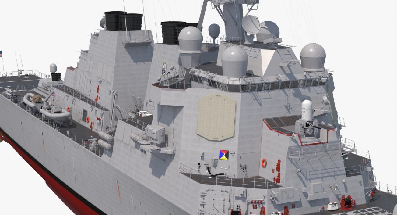 3D Arleigh Burke Destroyer Mahan DDG-72 Rigged model