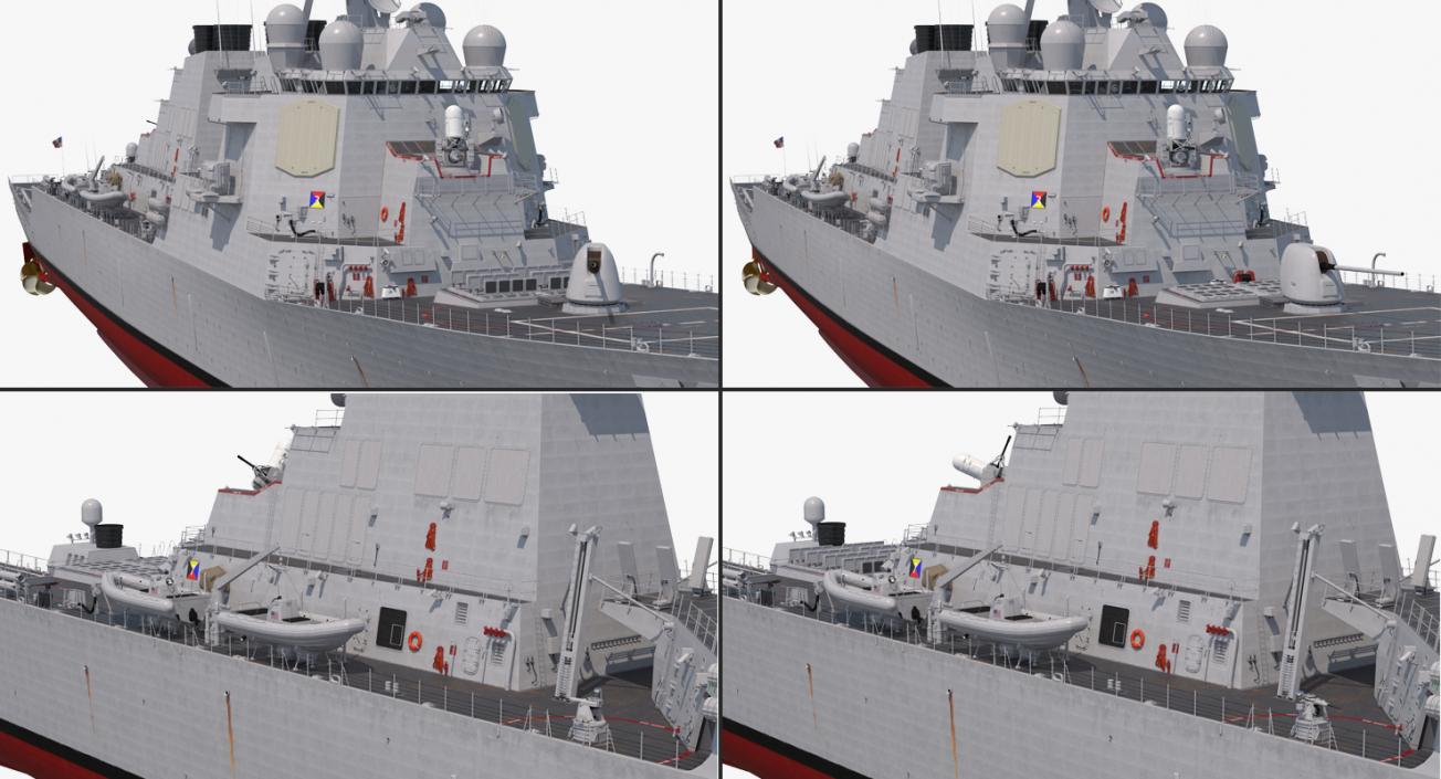 3D Arleigh Burke Destroyer Mahan DDG-72 Rigged model