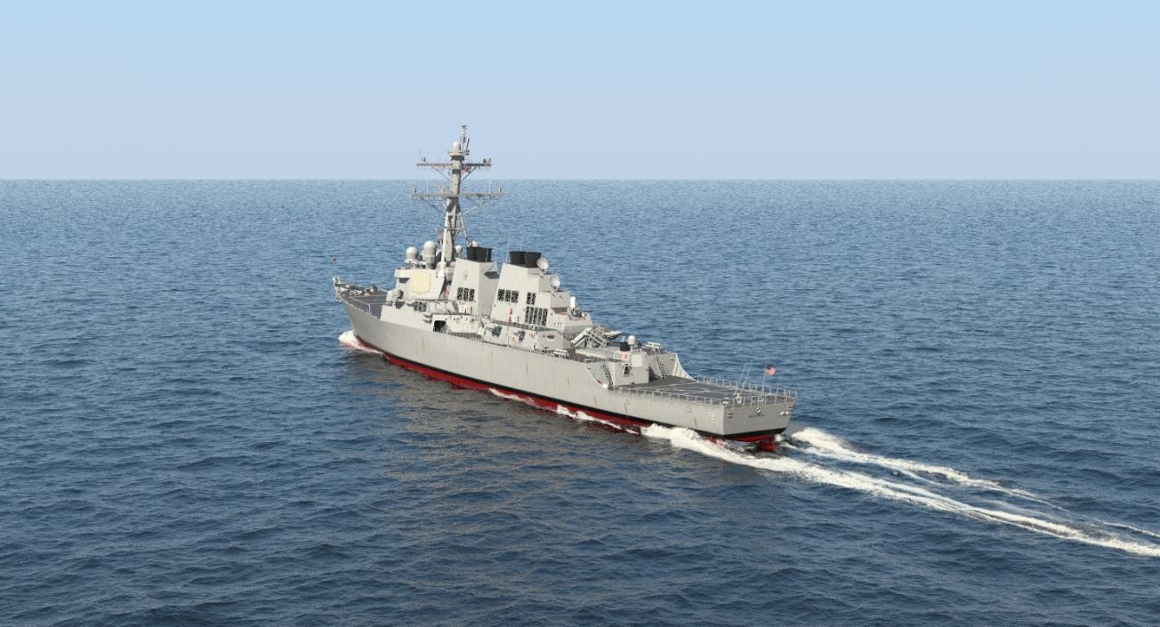 3D Arleigh Burke Destroyer Mahan DDG-72 Rigged model