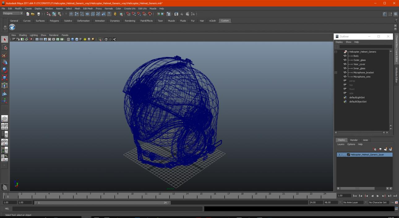 3D model Helicopter Helmet Generic