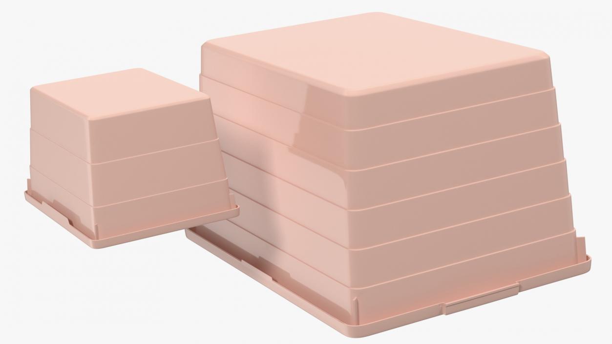 Pink Plastic Storage Box with Lid Set 3D