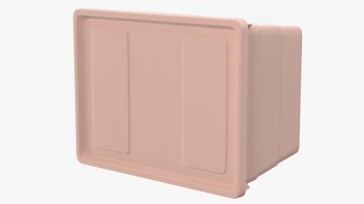 Pink Plastic Storage Box with Lid Set 3D