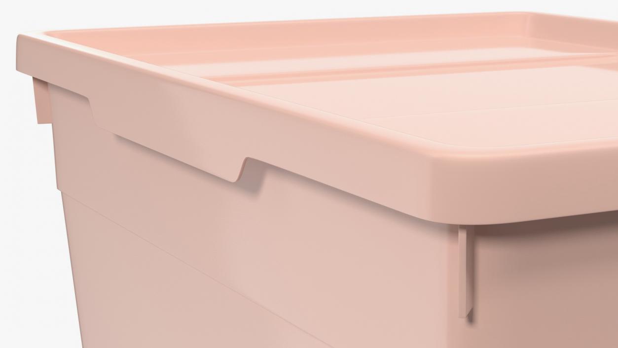 Pink Plastic Storage Box with Lid Set 3D