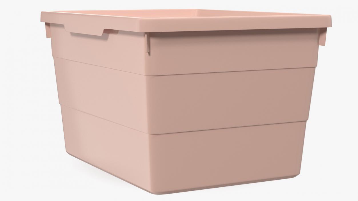 Pink Plastic Storage Box with Lid Set 3D