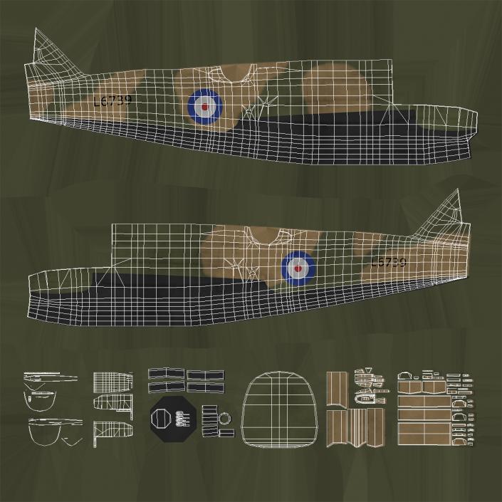 3D British Light Bomber Aircraft Bristol Blenheim Rigged model