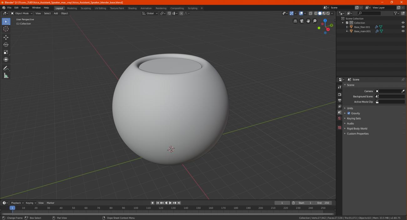 3D Voice Assistant Speaker model