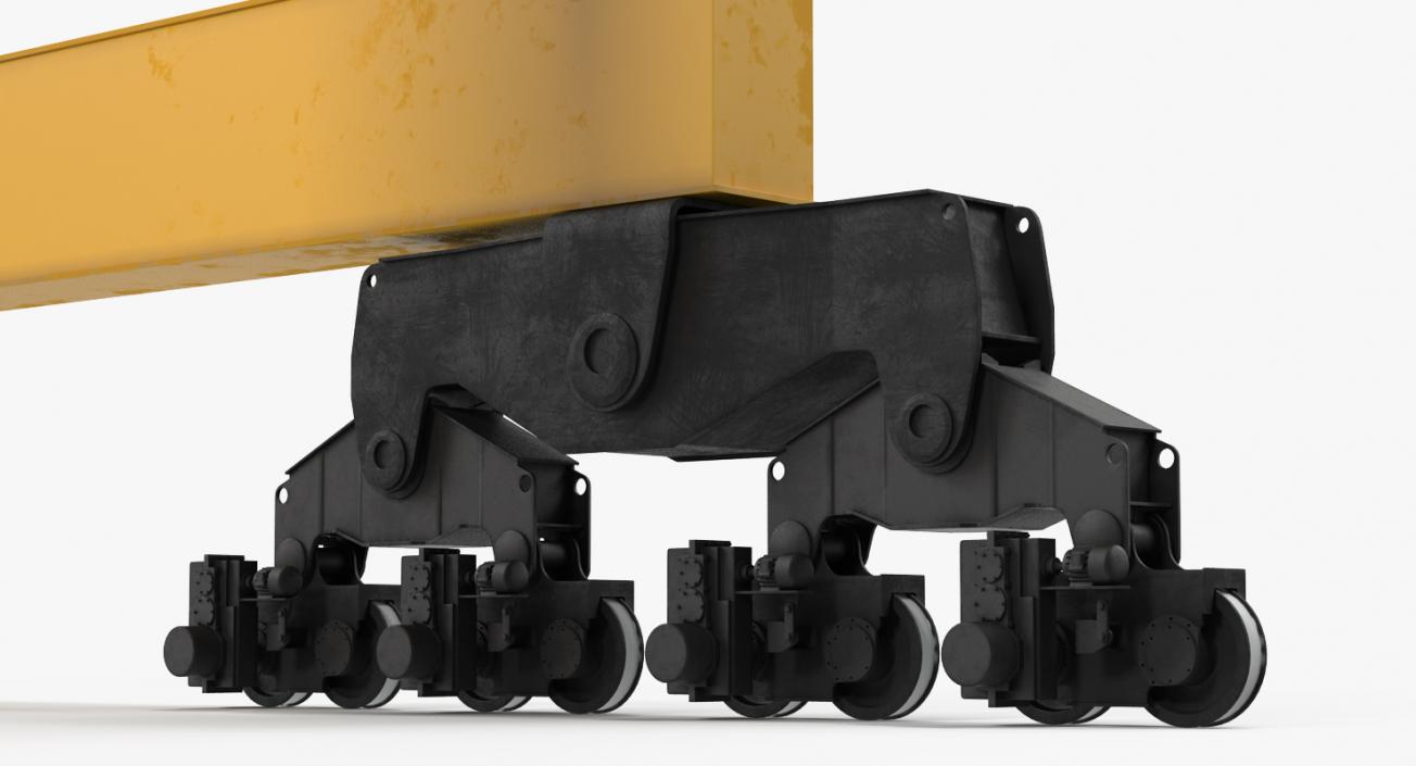 3D Quayside Container Crane with Container Rigged