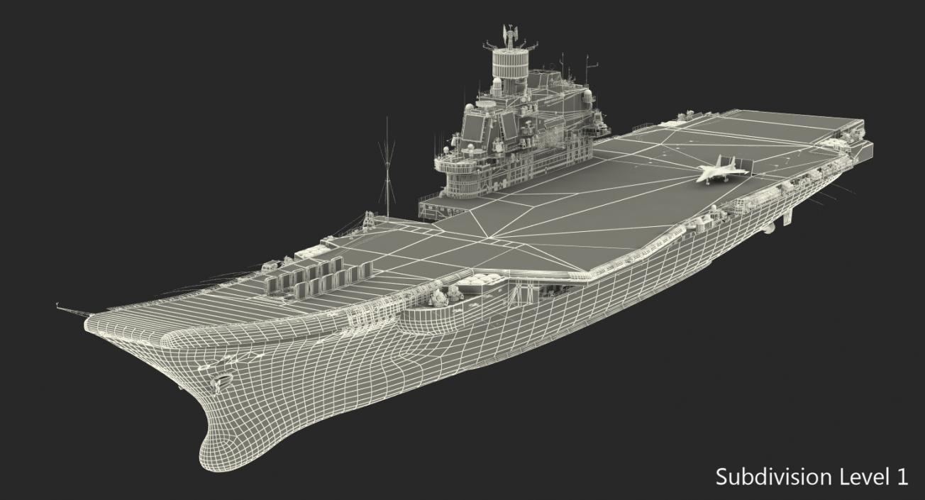 Aircraft Carrier Kuznetsov with Jet Rigged 3D