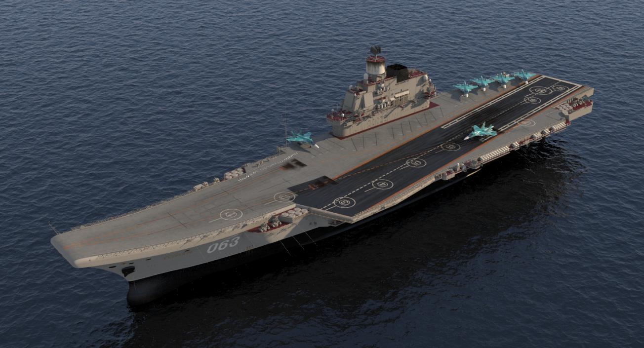 Aircraft Carrier Kuznetsov with Jet Rigged 3D